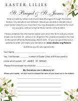 Order Memorial Easter Flowers for Our Altars